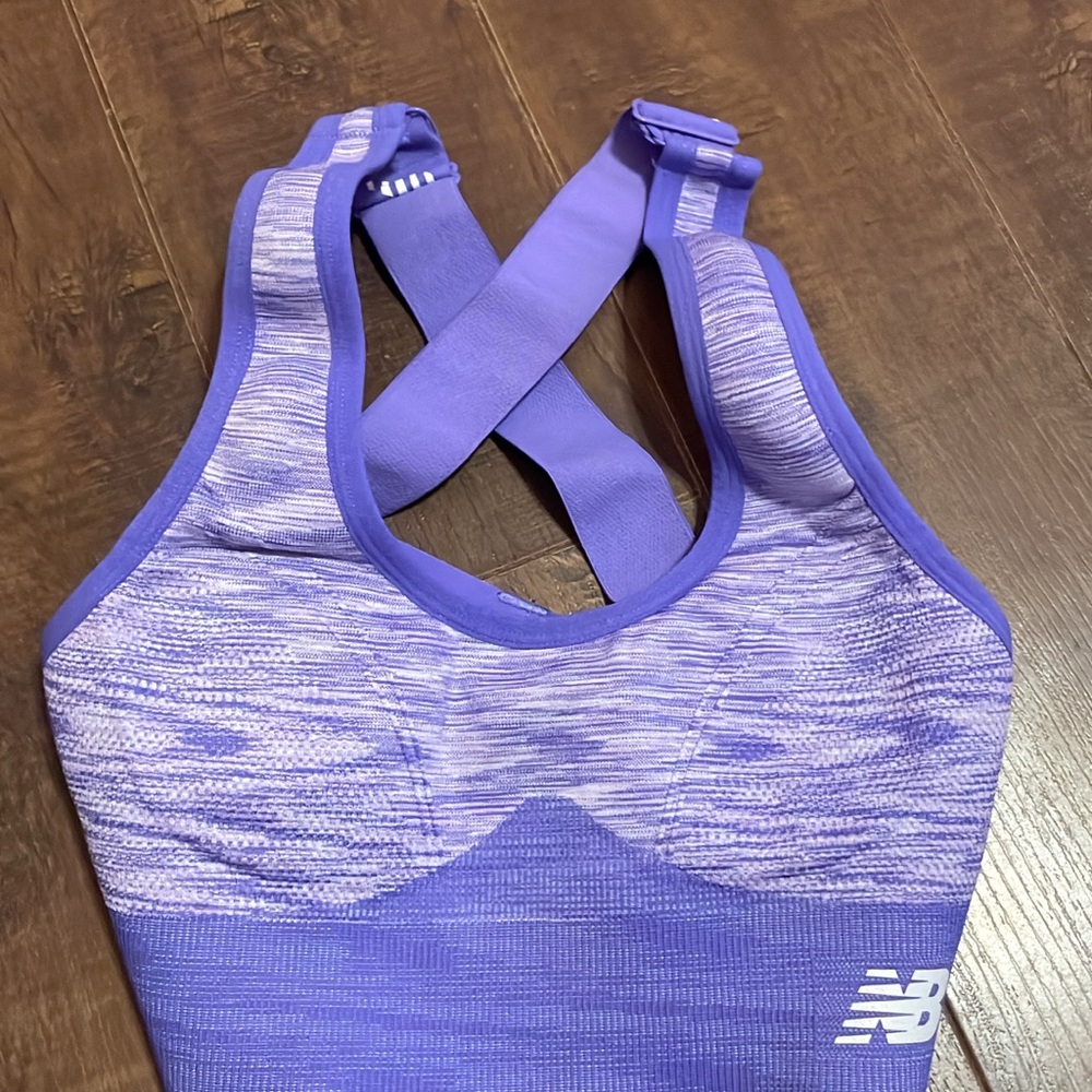 New Balance Lavender Sports Bra with Hook Closure